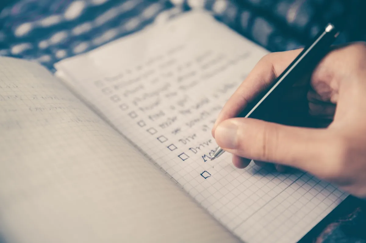 A checklist on a desk — representing daily study tracking
